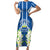 Nicaragua Independence Day 1821 Family Matching Short Sleeve Bodycon Dress and Hawaiian Shirt Coat Of Arms With Plumeria - Wonder Print Shop