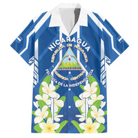 Nicaragua Independence Day 1821 Family Matching Tank Maxi Dress and Hawaiian Shirt Coat Of Arms With Plumeria - Wonder Print Shop