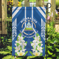 Nicaragua Independence Day 1821 Garden Flag Coat Of Arms With Plumeria - Wonder Print Shop