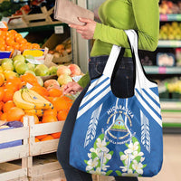 Nicaragua Independence Day 1821 Grocery Bag Coat Of Arms With Plumeria - Wonder Print Shop