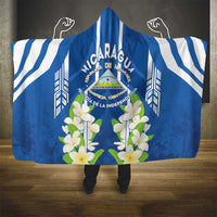 Nicaragua Independence Day 1821 Hooded Blanket Coat Of Arms With Plumeria - Wonder Print Shop