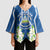 Nicaragua Independence Day 1821 Kimono Sleeve Blouse Coat Of Arms With Plumeria - Wonder Print Shop