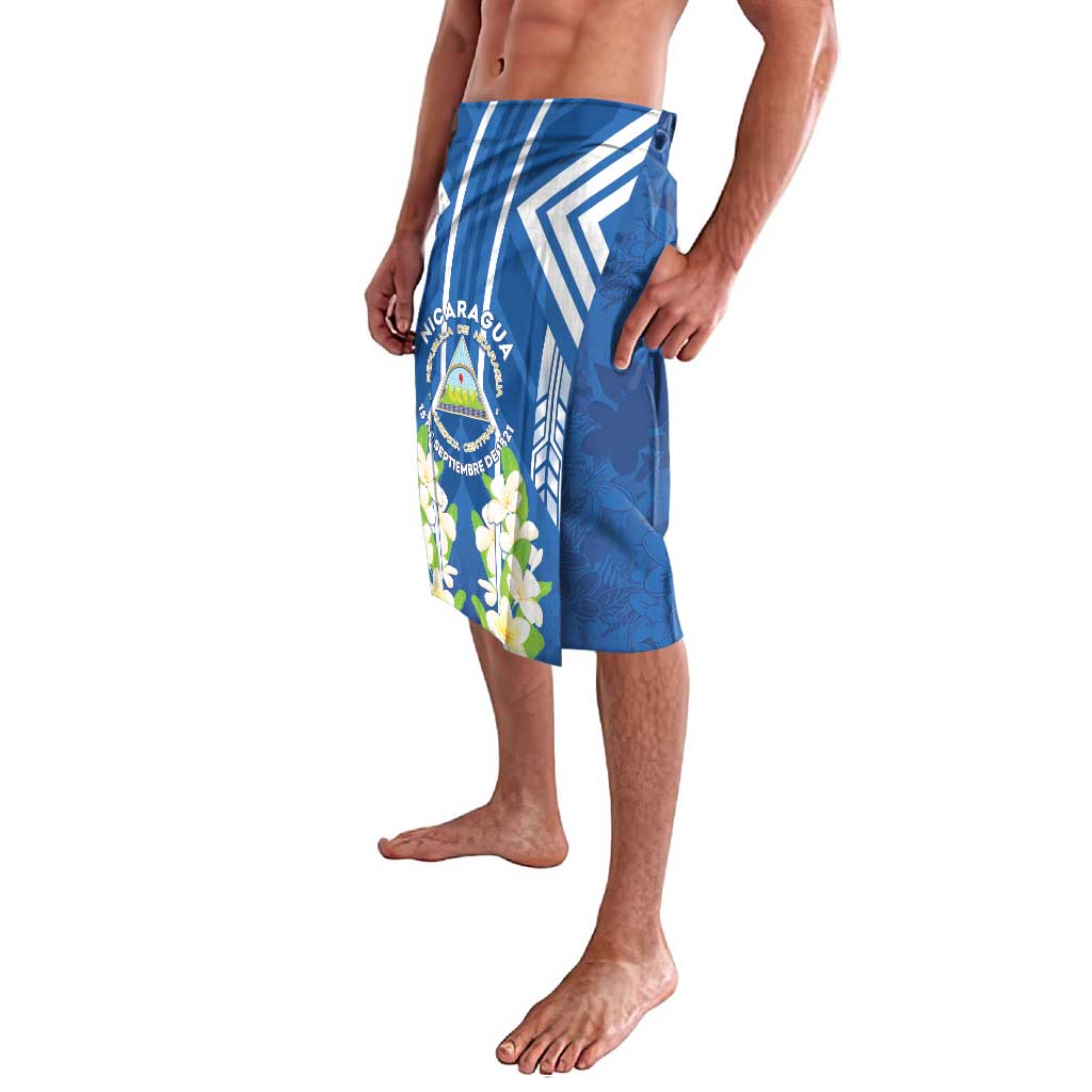 Nicaragua Independence Day 1821 Lavalava Coat Of Arms With Plumeria - Wonder Print Shop