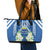 Nicaragua Independence Day 1821 Leather Tote Bag Coat Of Arms With Plumeria - Wonder Print Shop