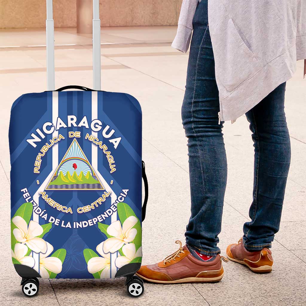 Nicaragua Independence Day 1821 Luggage Cover Coat Of Arms With Plumeria - Wonder Print Shop