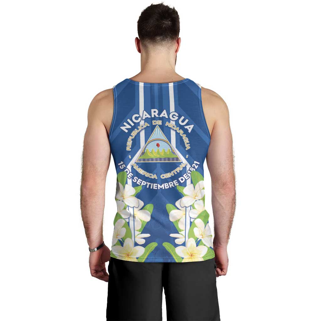 Nicaragua Independence Day 1821 Men Tank Top Coat Of Arms With Plumeria - Wonder Print Shop