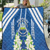 Nicaragua Independence Day 1821 Quilt Coat Of Arms With Plumeria - Wonder Print Shop