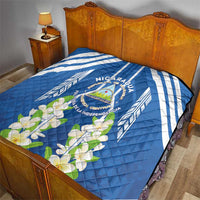 Nicaragua Independence Day 1821 Quilt Coat Of Arms With Plumeria - Wonder Print Shop