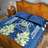Nicaragua Independence Day 1821 Quilt Bed Set Coat Of Arms With Plumeria - Wonder Print Shop