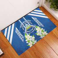Nicaragua Independence Day 1821 Rubber Doormat Coat Of Arms With Plumeria - Wonder Print Shop