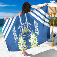 Nicaragua Independence Day 1821 Sarong Coat Of Arms With Plumeria - Wonder Print Shop