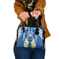 Nicaragua Independence Day 1821 Shoulder Handbag Coat Of Arms With Plumeria - Wonder Print Shop