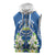 Nicaragua Independence Day 1821 Sleeveless Zip Hoodie Coat Of Arms With Plumeria - Wonder Print Shop