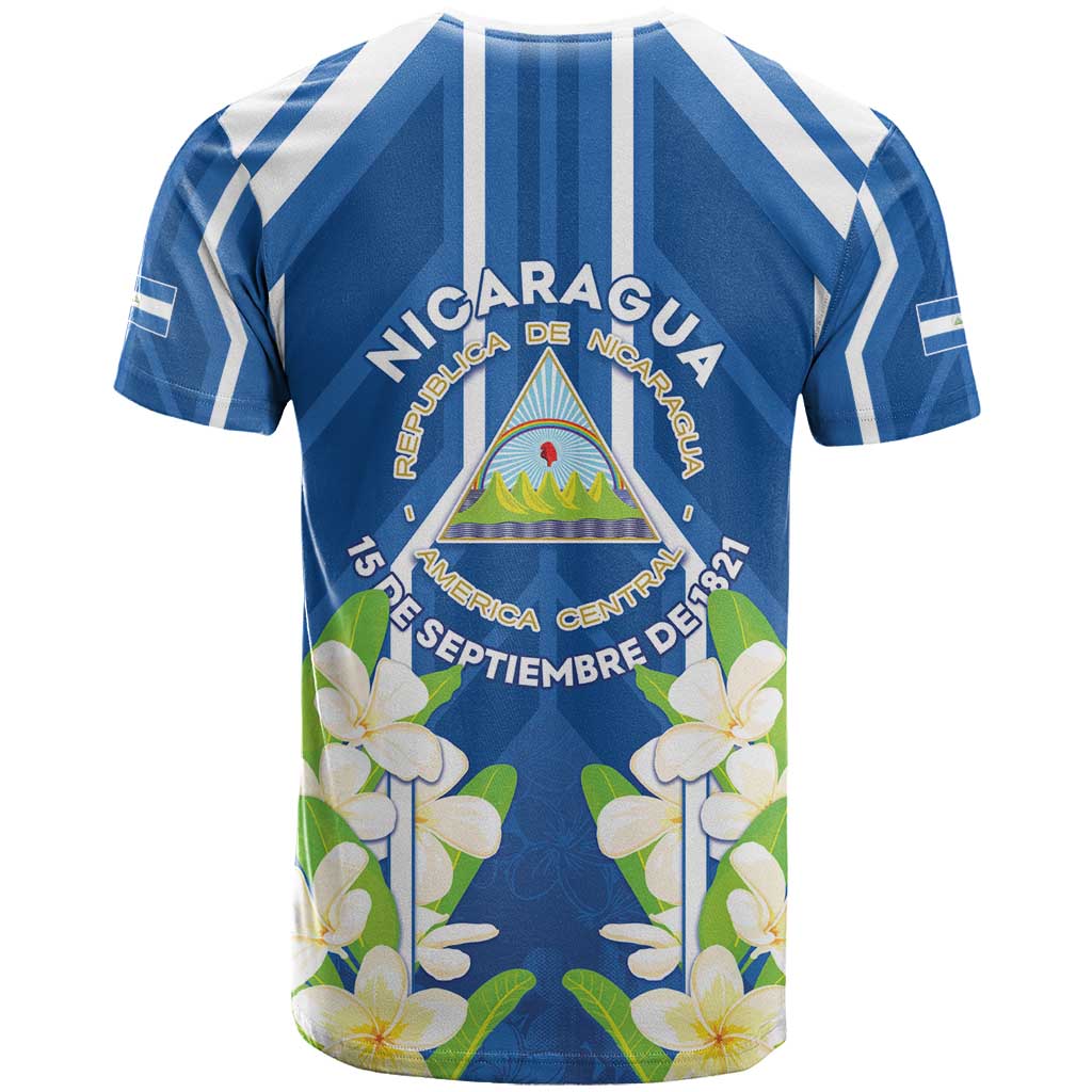 Nicaragua Independence Day 1821 T Shirt Coat Of Arms With Plumeria - Wonder Print Shop