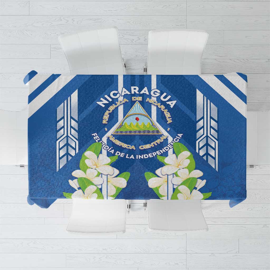 Nicaragua Independence Day 1821 Tablecloth Coat Of Arms With Plumeria - Wonder Print Shop