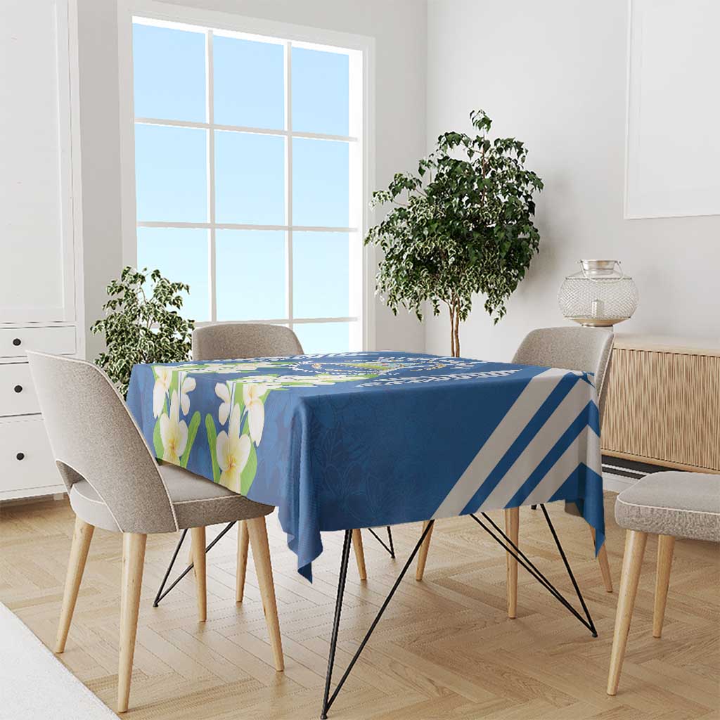 Nicaragua Independence Day 1821 Tablecloth Coat Of Arms With Plumeria - Wonder Print Shop