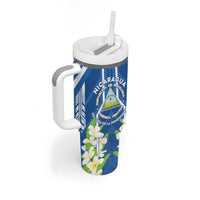 Nicaragua Independence Day 1821 Tumbler With Handle Coat Of Arms With Plumeria - Wonder Print Shop