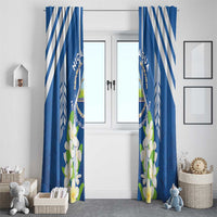 Nicaragua Independence Day 1821 Window Curtain Coat Of Arms With Plumeria - Wonder Print Shop