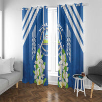 Nicaragua Independence Day 1821 Window Curtain Coat Of Arms With Plumeria - Wonder Print Shop