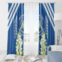 Nicaragua Independence Day 1821 Window Curtain Coat Of Arms With Plumeria - Wonder Print Shop