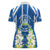 Nicaragua Independence Day 1821 Women Polo Shirt Coat Of Arms With Plumeria - Wonder Print Shop