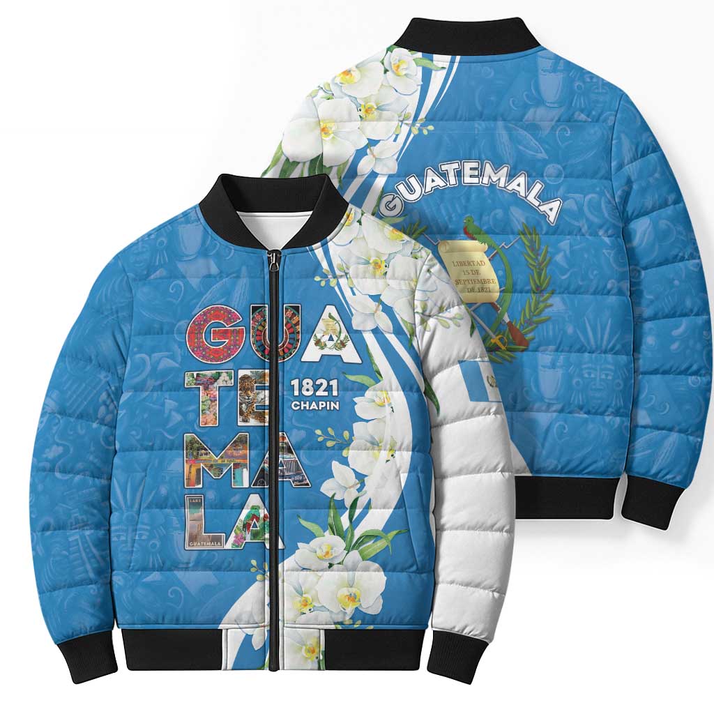 Guatemala 1821 Chapin Bomber Puffer Jacket Happy Independence Day - Wonder Print Shop