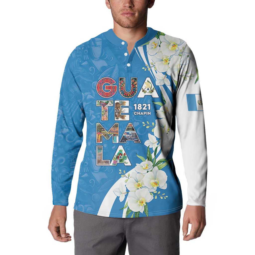 Guatemala 1821 Chapin Button Sweatshirt Happy Independence Day - Wonder Print Shop