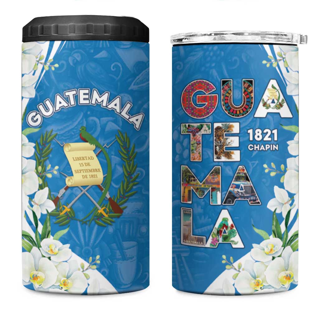 Guatemala 1821 Chapin 4 in 1 Can Cooler Tumbler Happy Independence Day - Wonder Print Shop