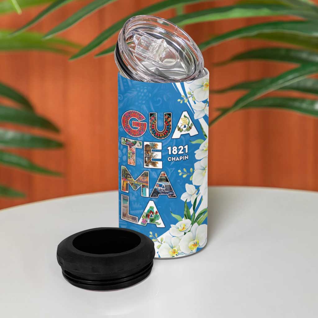 Guatemala 1821 Chapin 4 in 1 Can Cooler Tumbler Happy Independence Day - Wonder Print Shop