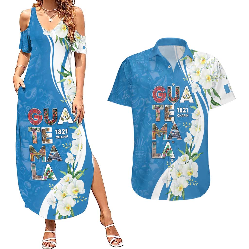 Guatemala 1821 Chapin Couples Matching Summer Maxi Dress and Hawaiian Shirt Happy Independence Day - Wonder Print Shop