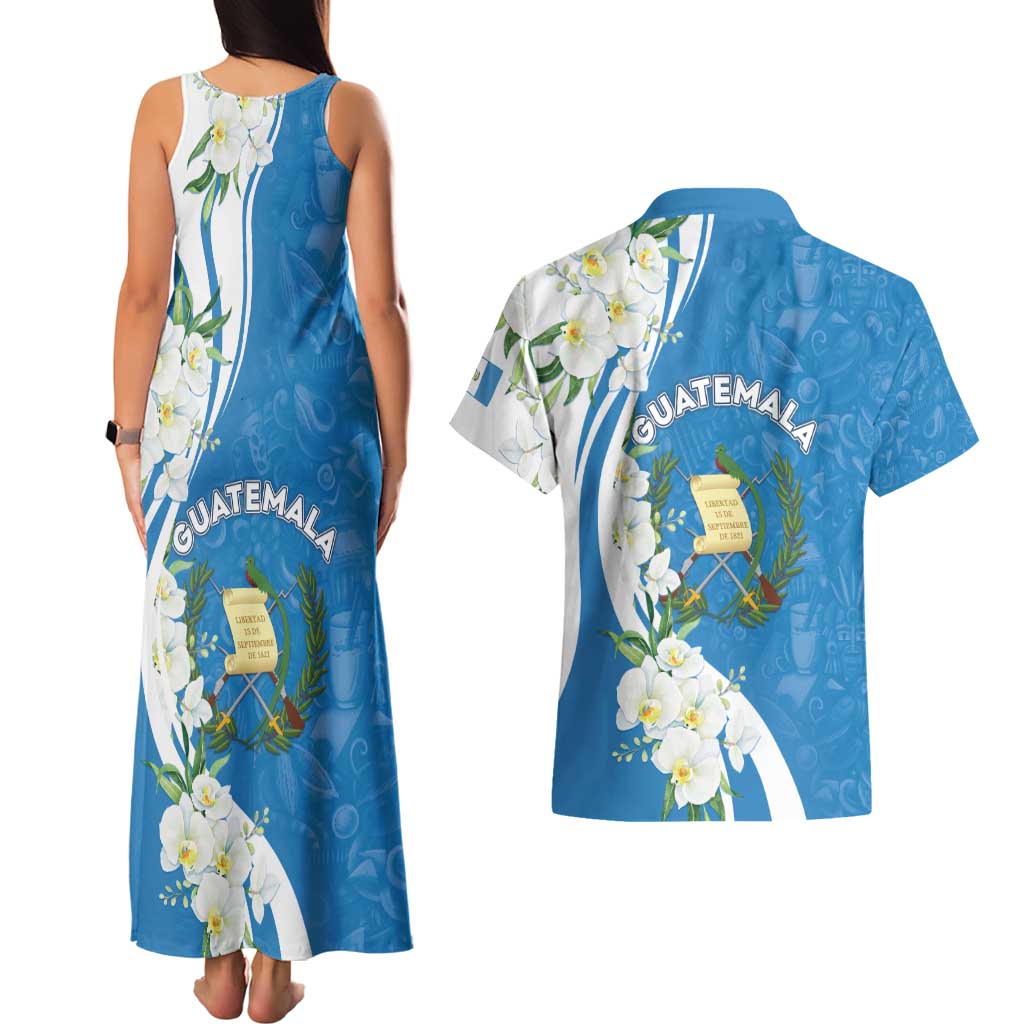 Guatemala 1821 Chapin Couples Matching Tank Maxi Dress and Hawaiian Shirt Happy Independence Day - Wonder Print Shop