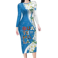 Guatemala 1821 Chapin Family Matching Long Sleeve Bodycon Dress and Hawaiian Shirt Happy Independence Day - Wonder Print Shop