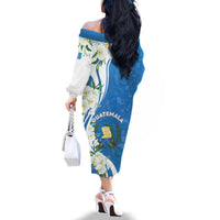 Guatemala 1821 Chapin Family Matching Off The Shoulder Long Sleeve Dress and Hawaiian Shirt Happy Independence Day - Wonder Print Shop