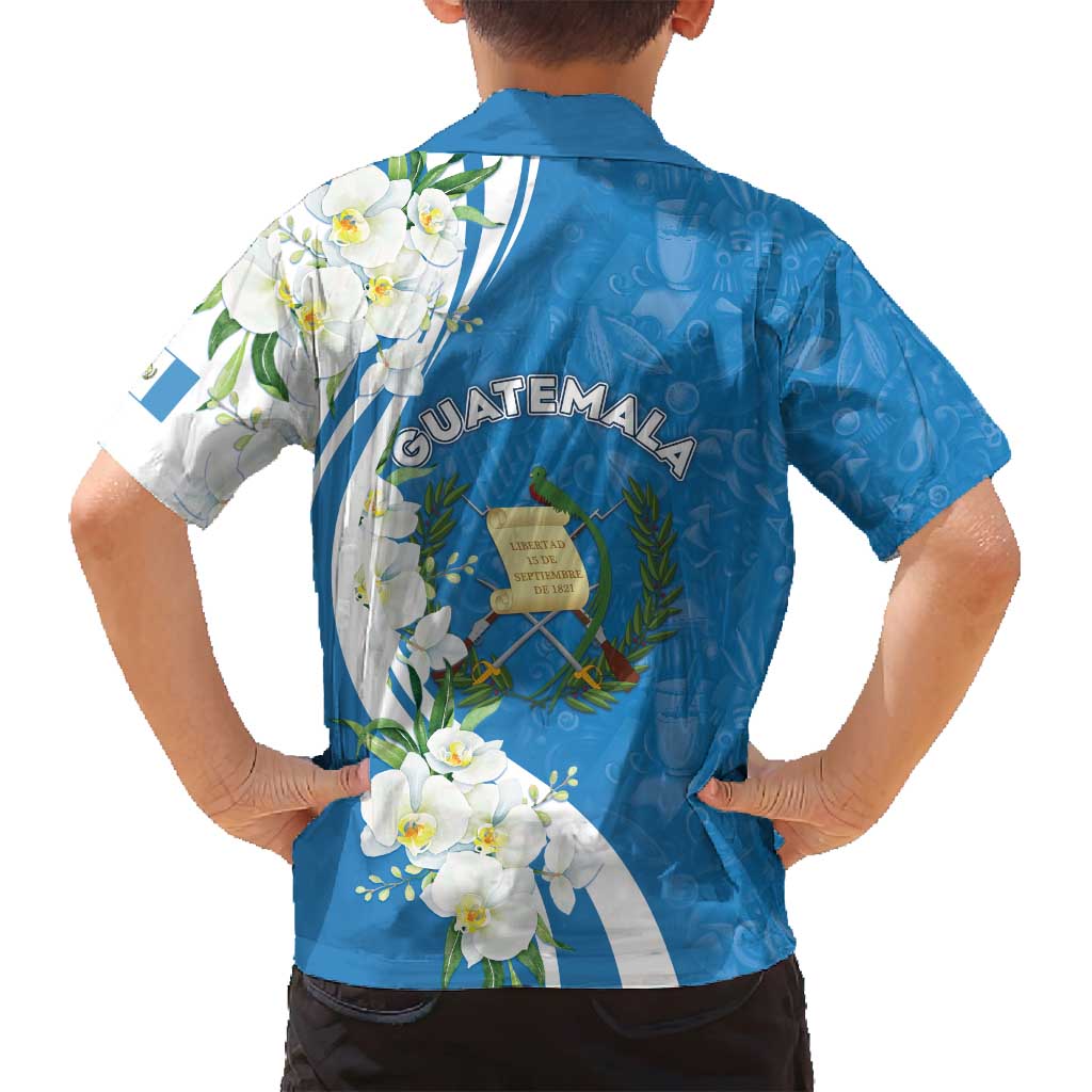 Guatemala 1821 Chapin Family Matching Off Shoulder Maxi Dress and Hawaiian Shirt Happy Independence Day - Wonder Print Shop