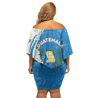 Guatemala 1821 Chapin Family Matching Off Shoulder Short Dress and Hawaiian Shirt Happy Independence Day - Wonder Print Shop