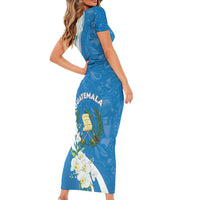 Guatemala 1821 Chapin Family Matching Short Sleeve Bodycon Dress and Hawaiian Shirt Happy Independence Day - Wonder Print Shop
