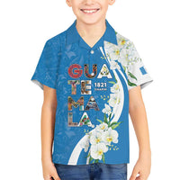 Guatemala 1821 Chapin Family Matching Short Sleeve Bodycon Dress and Hawaiian Shirt Happy Independence Day - Wonder Print Shop