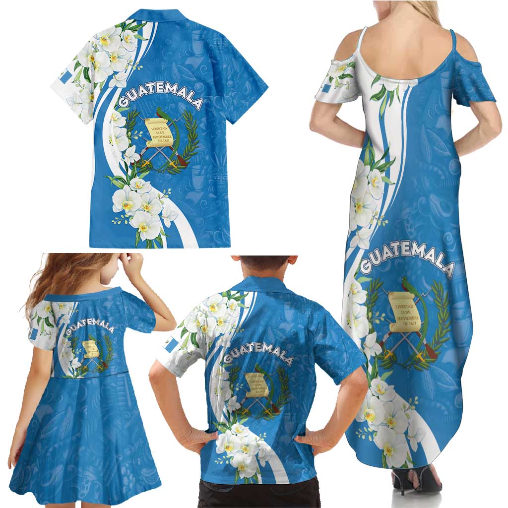 Guatemala 1821 Chapin Family Matching Summer Maxi Dress and Hawaiian Shirt Happy Independence Day - Wonder Print Shop
