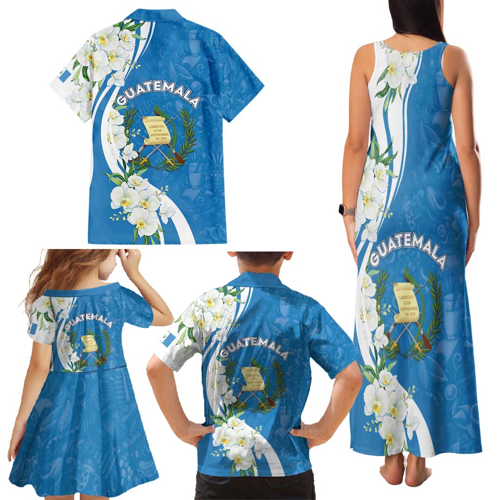 Guatemala 1821 Chapin Family Matching Tank Maxi Dress and Hawaiian Shirt Happy Independence Day - Wonder Print Shop