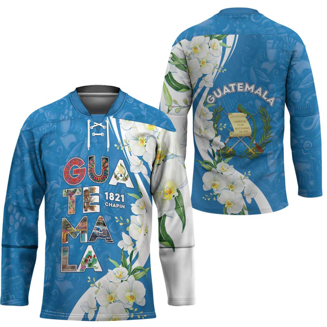 Guatemala 1821 Chapin Hockey Jersey Happy Independence Day - Wonder Print Shop