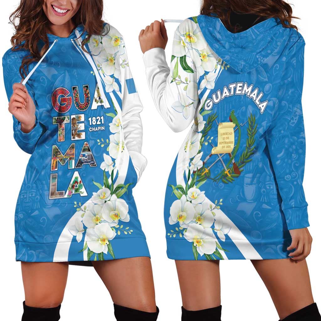 Guatemala 1821 Chapin Hoodie Dress Happy Independence Day - Wonder Print Shop