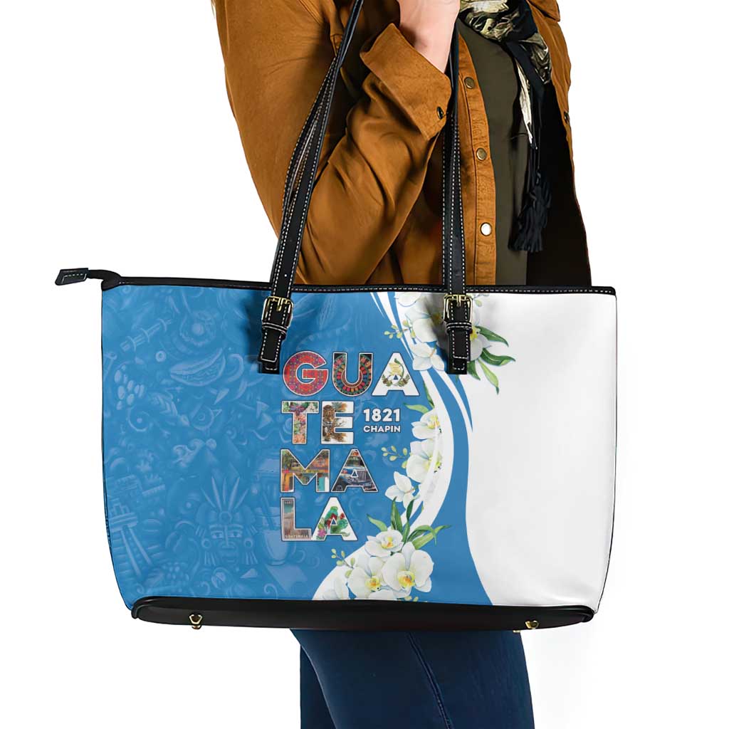 Guatemala 1821 Chapin Leather Tote Bag Happy Independence Day - Wonder Print Shop