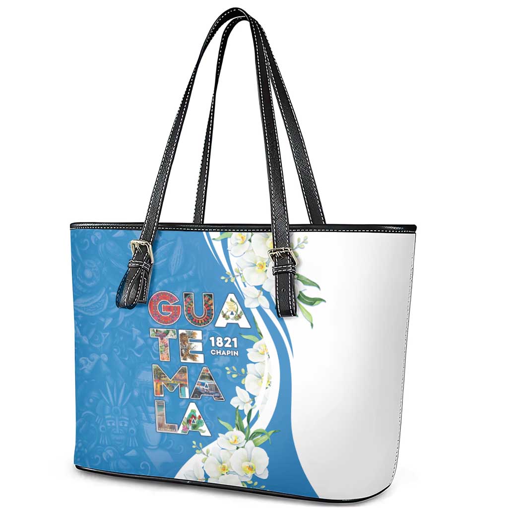 Guatemala 1821 Chapin Leather Tote Bag Happy Independence Day - Wonder Print Shop