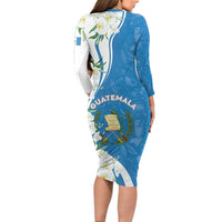 Guatemala 1821 Chapin Long Sleeve Bodycon Dress Happy Independence Day - Wonder Print Shop