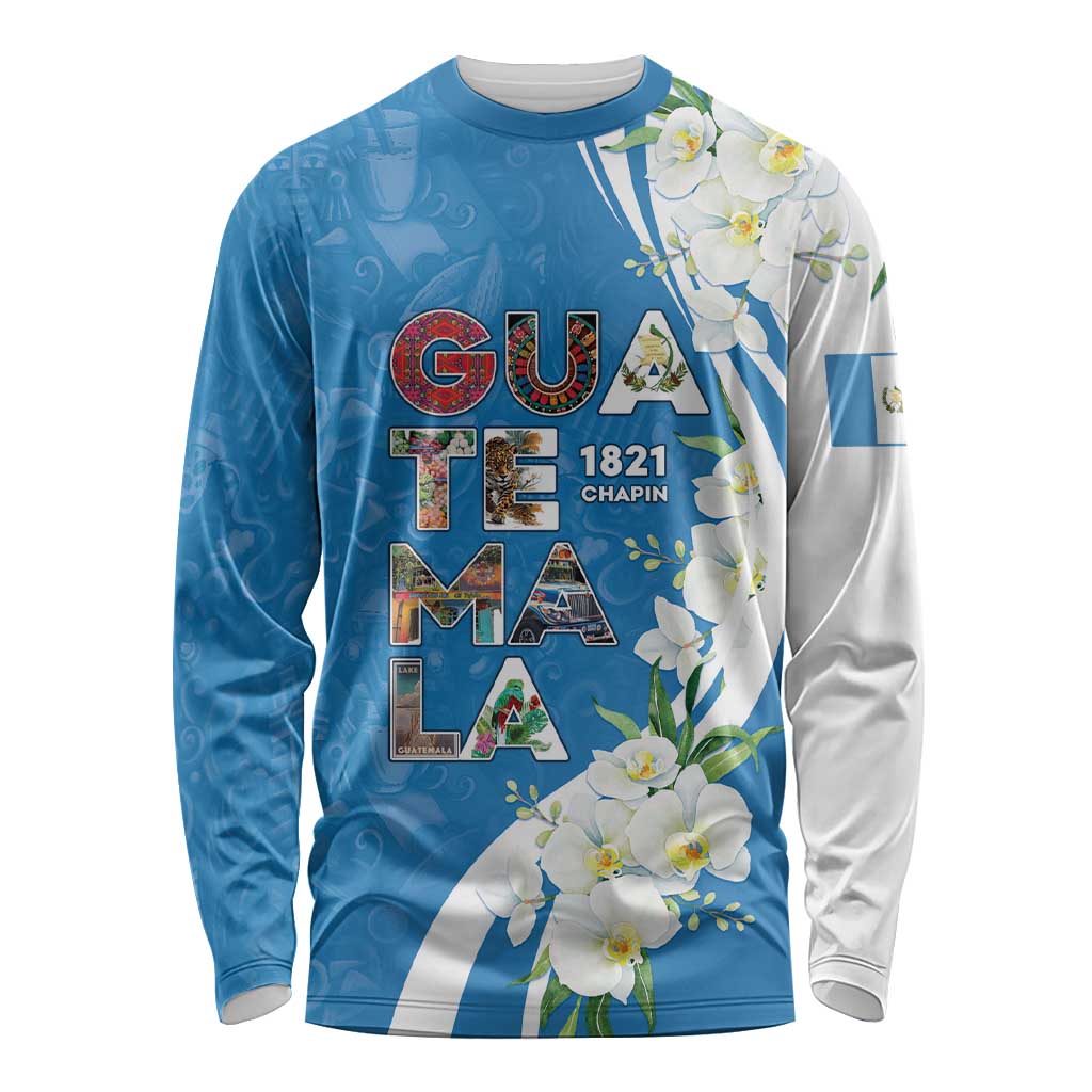 Guatemala 1821 Chapin Long Sleeve Shirt Happy Independence Day - Wonder Print Shop