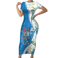 Guatemala 1821 Chapin Short Sleeve Bodycon Dress Happy Independence Day - Wonder Print Shop