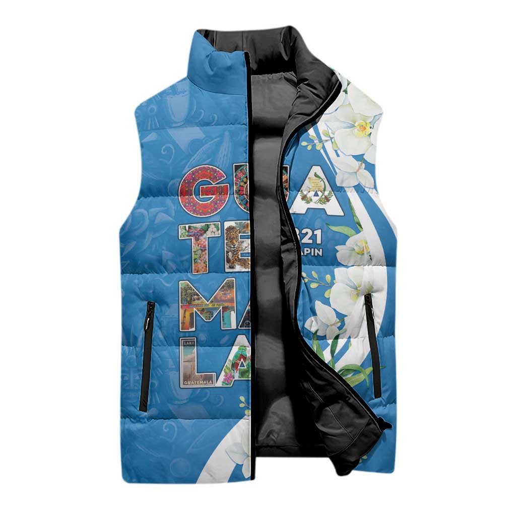 Guatemala 1821 Chapin Sleeveless Puffer Jacket Happy Independence Day - Wonder Print Shop