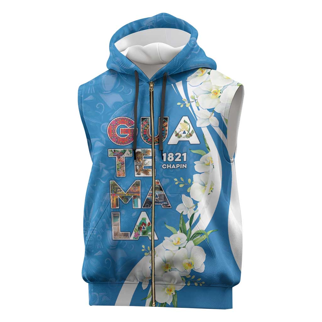 Guatemala 1821 Chapin Sleeveless Zip Hoodie Happy Independence Day - Wonder Print Shop
