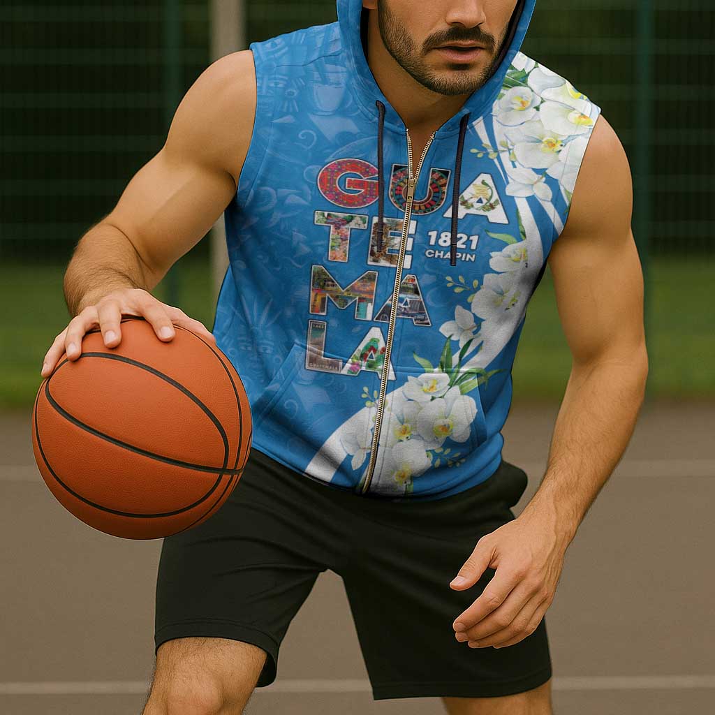 Guatemala 1821 Chapin Sleeveless Zip Hoodie Happy Independence Day - Wonder Print Shop