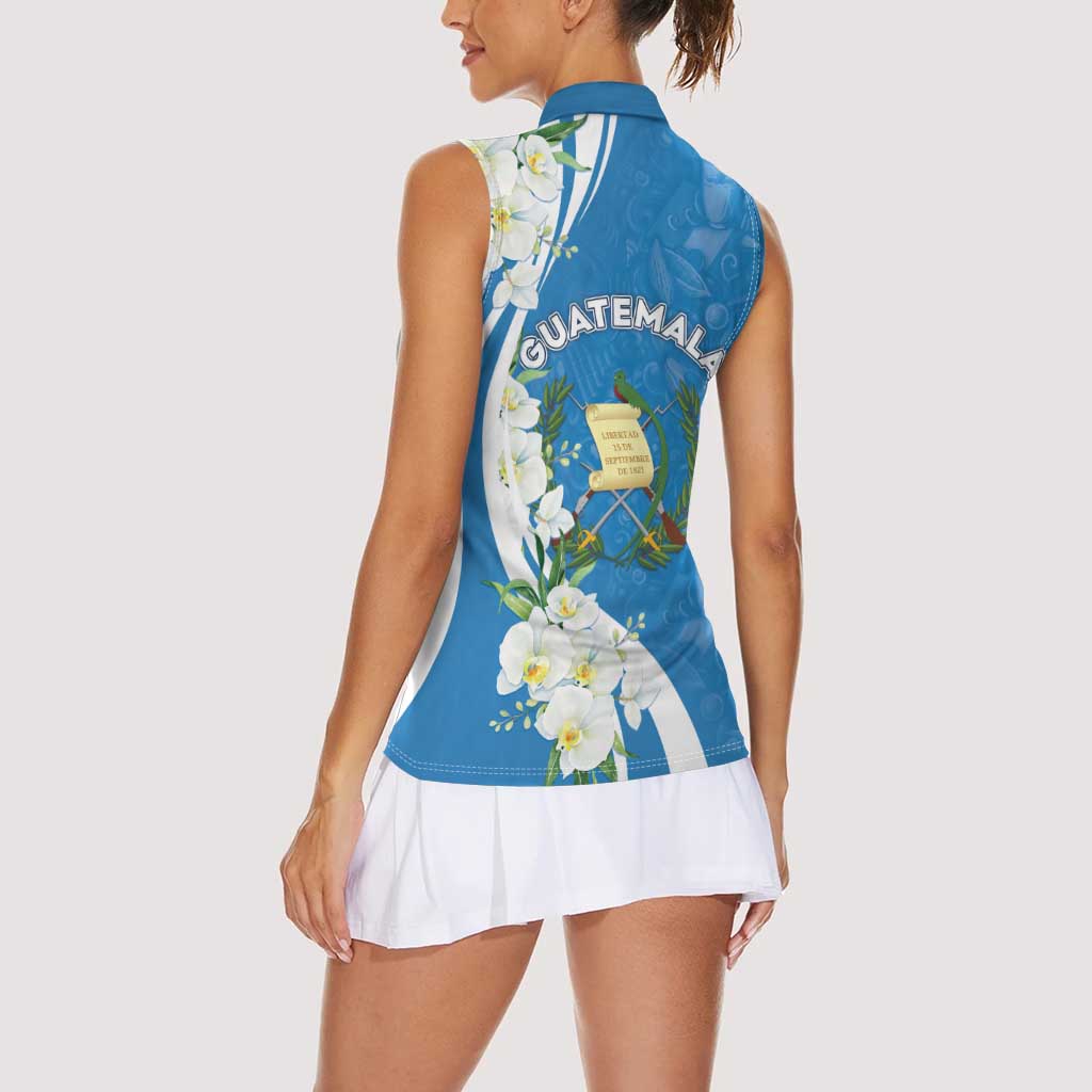 Guatemala 1821 Chapin Women Sleeveless Polo Shirt Happy Independence Day - Wonder Print Shop